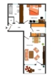 Grundrissplan - — RESERVIERT — „MIT WEITBLICK INVESTIEREN“ 2-ZIMMER-EIGENTUMSWOHNUNG mit großem BALKON ALS KAPITALANLAGE !